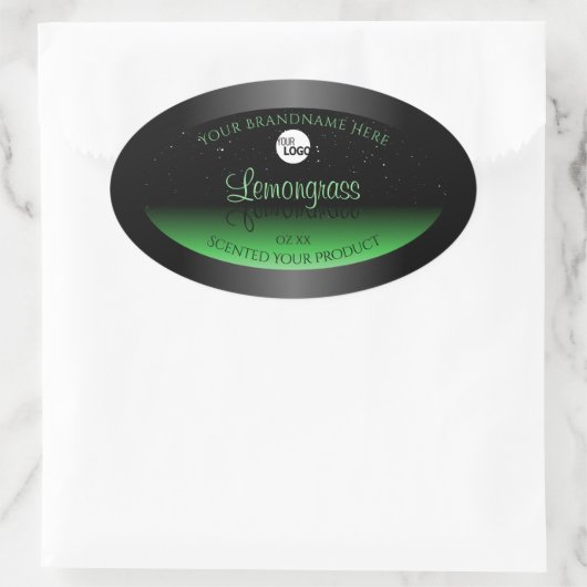 Elegant zwart en groen etiket Glitter Logo (Tas)
