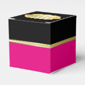 Elegant Zwart en Hot Pink Favor Box Bedankdoosjes (Voorkant Zijde)