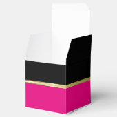 Elegant Zwart en Hot Pink Favor Box Bedankdoosjes (Geopend)