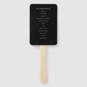 Elegant zwart en ivoor bruiloft ceremonie programm handwaaier (Achterkant)