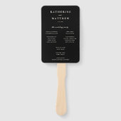 Elegant zwart en ivoor bruiloft ceremonie programm handwaaier (Voorkant)