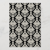 Elegant Zwart en Ivoor Kalligrafie Script Bruiloft Menu (Achterkant)