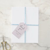 Elegant zwart en Lila minimalistisch Cadeaulabel (Met Touw)