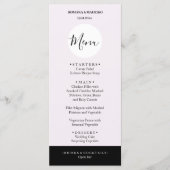 Elegant zwart en Lila minimalistisch Menu (Voorkant)