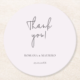 Elegant zwart en Lila minimalistisch Ronde Kartonnen Onderzetter