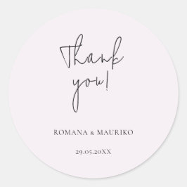 Elegant zwart en Lila minimalistisch Ronde Sticker