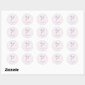 Elegant zwart en Lila minimalistisch Ronde Sticker (Vel)