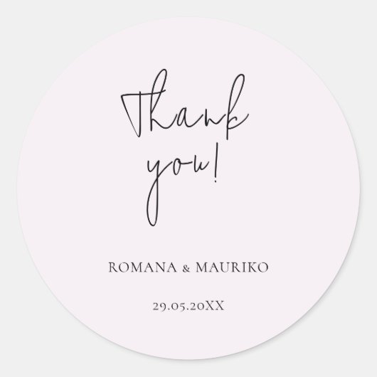 Elegant zwart en Lila minimalistisch Ronde Sticker (Voorkant)