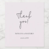 Elegant zwart en Lila minimalistisch Wijn Etiket (Enkel label)