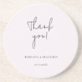 Elegant zwart en Lila minimalistisch Zandsteen Onderzetter (Voorkant)