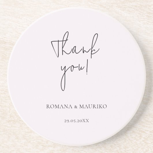 Elegant zwart en Lila minimalistisch Zandsteen Onderzetter (Voorkant)