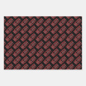 Elegant zwart en rood kerst inpakpapier vel (Voorkant)