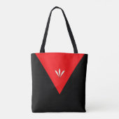 Elegant zwart en rood tote bag (Achterkant)