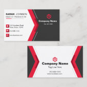 Elegant zwart en rood visitekaartje. visitekaartje (Voorkant / Achterkant)