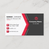 Elegant zwart en rood visitekaartje. visitekaartje (Voorkant)