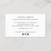 Elegant Zwart en Roos Gouden Faux Shimmer Glitter Visitekaartje (Achterkant)