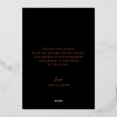 Elegant zwart en Roos gouden kerstfoto Folie Feestdagenkaart (Achterkant)