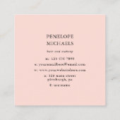 Elegant zwart en Roos trellis patroon Vierkante Visitekaartje (Achterkant)