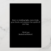 Elegant zwart en rosegoud folie feestdagenkaart (Achterkant)