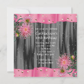 Elegant zwart en roze Dahlia verjaardagsfeestje Kaart (Achterkant)
