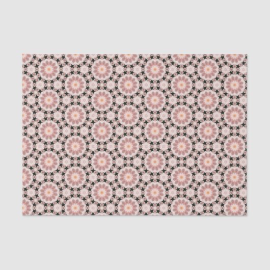 Elegant zwart en roze modern geometrisch patroon tissuepapier (Voorkant)