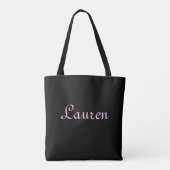 Elegant zwart en roze tote bag (Achterkant)