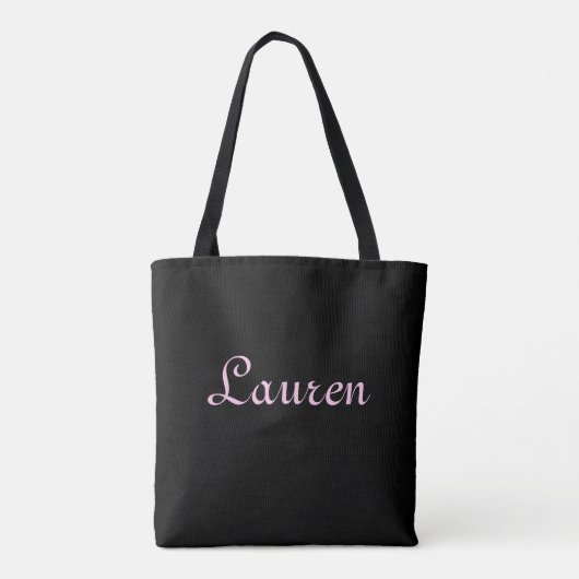 Elegant zwart en roze tote bag (Achterkant)