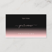 Elegant Zwart en Roze Verloop Zacht Schaduwlettert Visitekaartje (Voorkant)