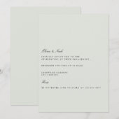 Elegant zwart en salie groen Verloving uitnodiging (Voorkant / Achterkant)