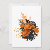 Elegant zwart en Sinaasappel gotisch bloemontwerp Kaart (Achterkant)