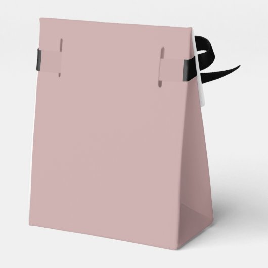 Elegant Zwart en Stoffig Roos Bruiloft Bedankdoosjes (Achterkant)