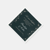 Elegant Zwart en Tan  Bibliotheek Bruiloft Servet (Hoek)