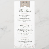 Elegant Zwart en Tan  Boek Pagina's Bruiloft Menu (Voorkant)