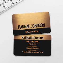 Elegant zwart en warm goud Visitekaartje