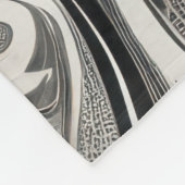 Elegant - Zwart en Wit Abstracte Stroom Fleece Deken (Hoek)