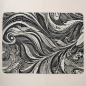 Elegant - Zwart en Wit Abstracte Stroom Sherpa Deken (Voorkant (horizontaal))