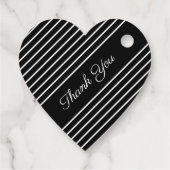 Elegant zwart en wit bedankjes labels (Achterkant)