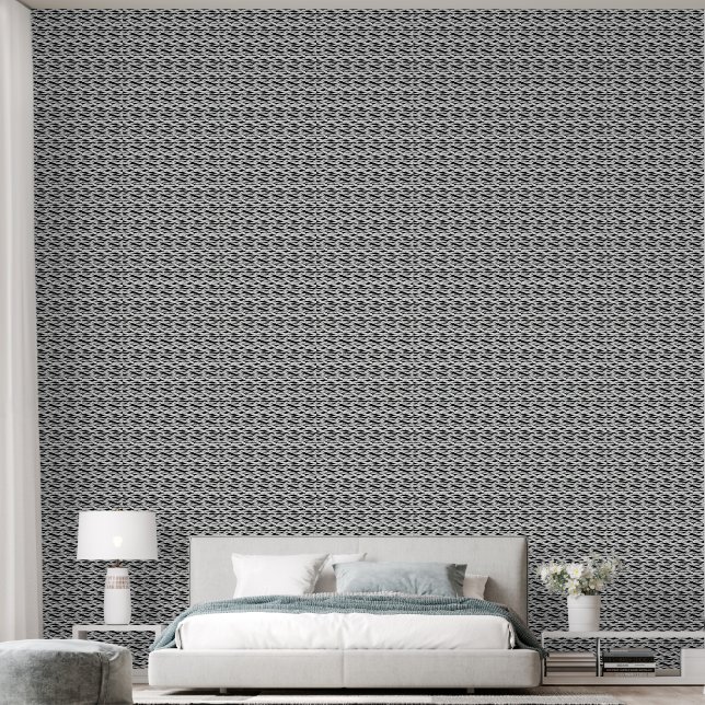 Elegant zwart en wit behang (Slaapkamer)