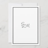 Elegant zwart en wit bloemenkant Save the Date Kaart (Achterkant)