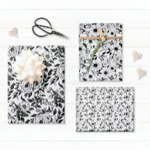 Elegant Zwart en Wit Bloemmotief