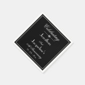 Elegant zwart en wit bruiloft Jubileum papier Servet (Hoek)