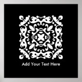 Elegant zwart en wit decoratief poster (Voorkant)