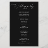 Elegant zwart en wit eenvoudig huwelijksprogramma (Achterkant)