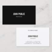 Elegant zwart en wit eenvoudige moderne Sjabloon Visitekaartje (Voorkant / Achterkant)