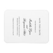 Elegant zwart en wit Formulier sparen de Datum Magneet (Horizontaal)