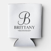 Elegant zwart en wit gepersonaliseerd Bridesmaid Blikjeskoeler (Voorkant)