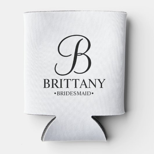 Elegant zwart en wit gepersonaliseerd Bridesmaid Blikjeskoeler (Voorkant)
