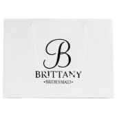 Elegant zwart en wit gepersonaliseerd Bridesmaid Groot Cadeauzakje (Voorkant)