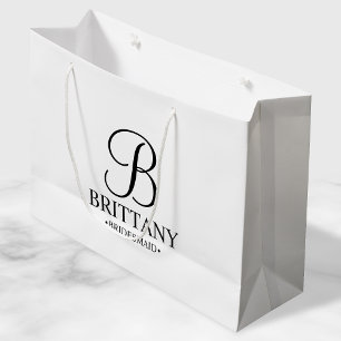 Elegant zwart en wit gepersonaliseerd Bridesmaid Groot Cadeauzakje