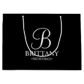 Elegant zwart en wit gepersonaliseerd Bridesmaid Groot Cadeauzakje (Voorkant)